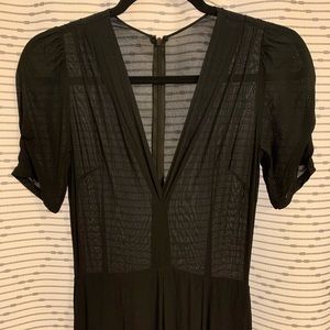 Reformation Navy Deep V Jumpsuit